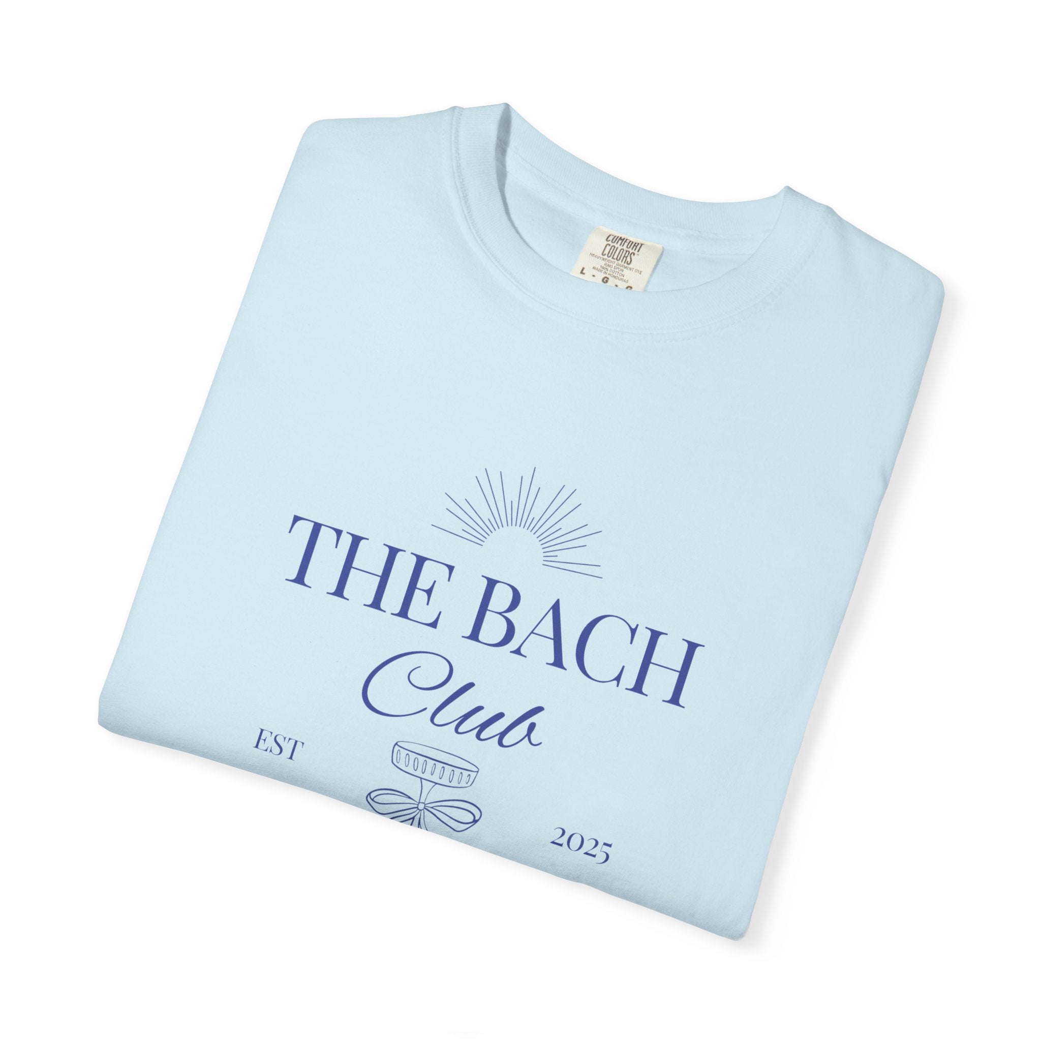 Matching "The Bach Club -Last Splash- Candlewood Lake" -T-Shirt in Blue Writing-Choose a Color-  Perfect for Bachelorette and Wedding Parties- Unisex Vacation Top, Sailor Humor Apparel
