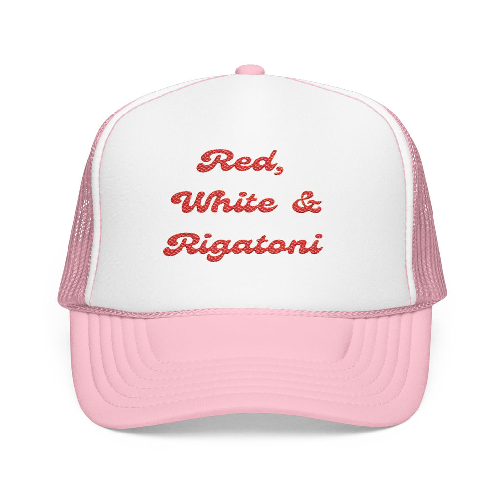 Red, White & Rigatoni- Foam Trucker Hat - Perfect for Food Lovers- Fourth of July- Italian- America