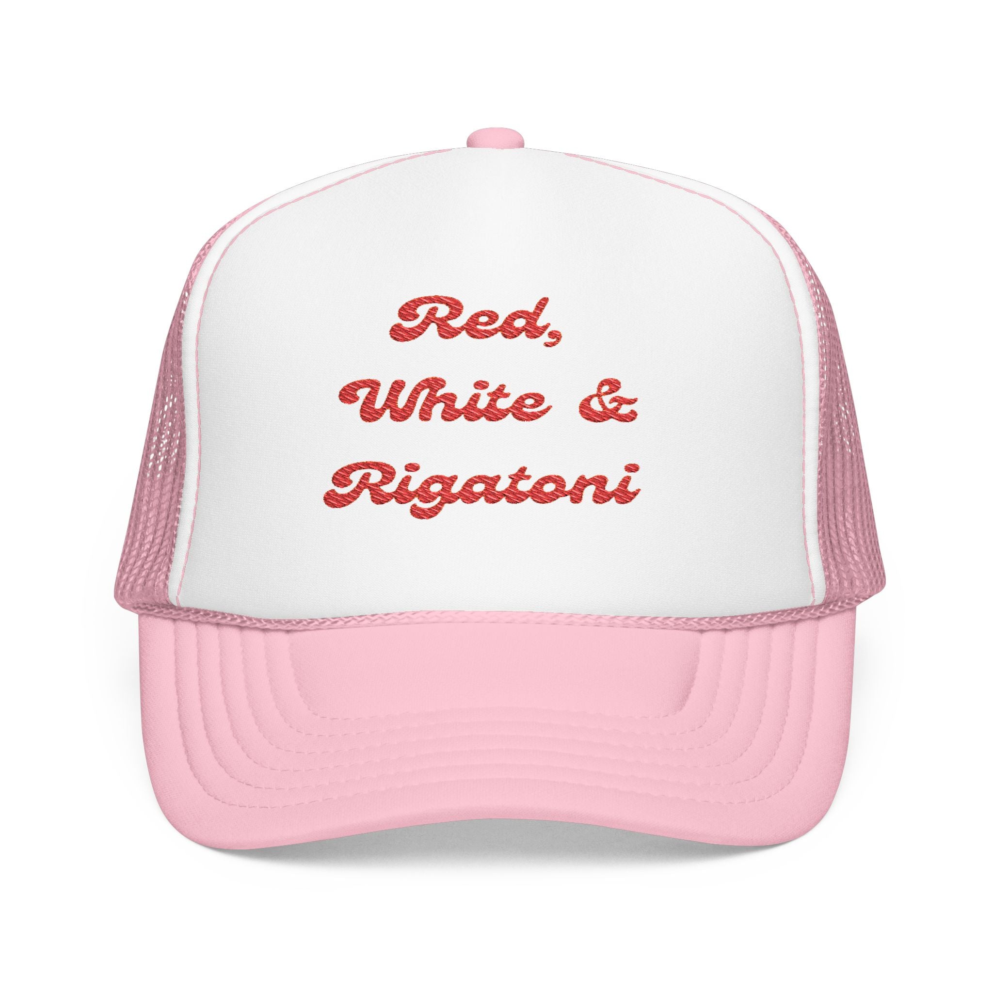 Red, White & Rigatoni- Foam Trucker Hat - Perfect for Food Lovers- Fourth of July- Italian- America