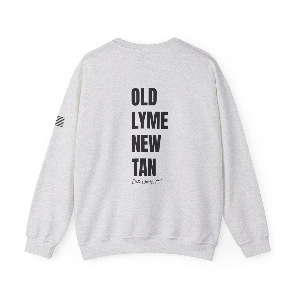 Adult- "Salty AF" (Front) "Old Lyme New Tan" (Back)- with Flag -Unisex Crewneck