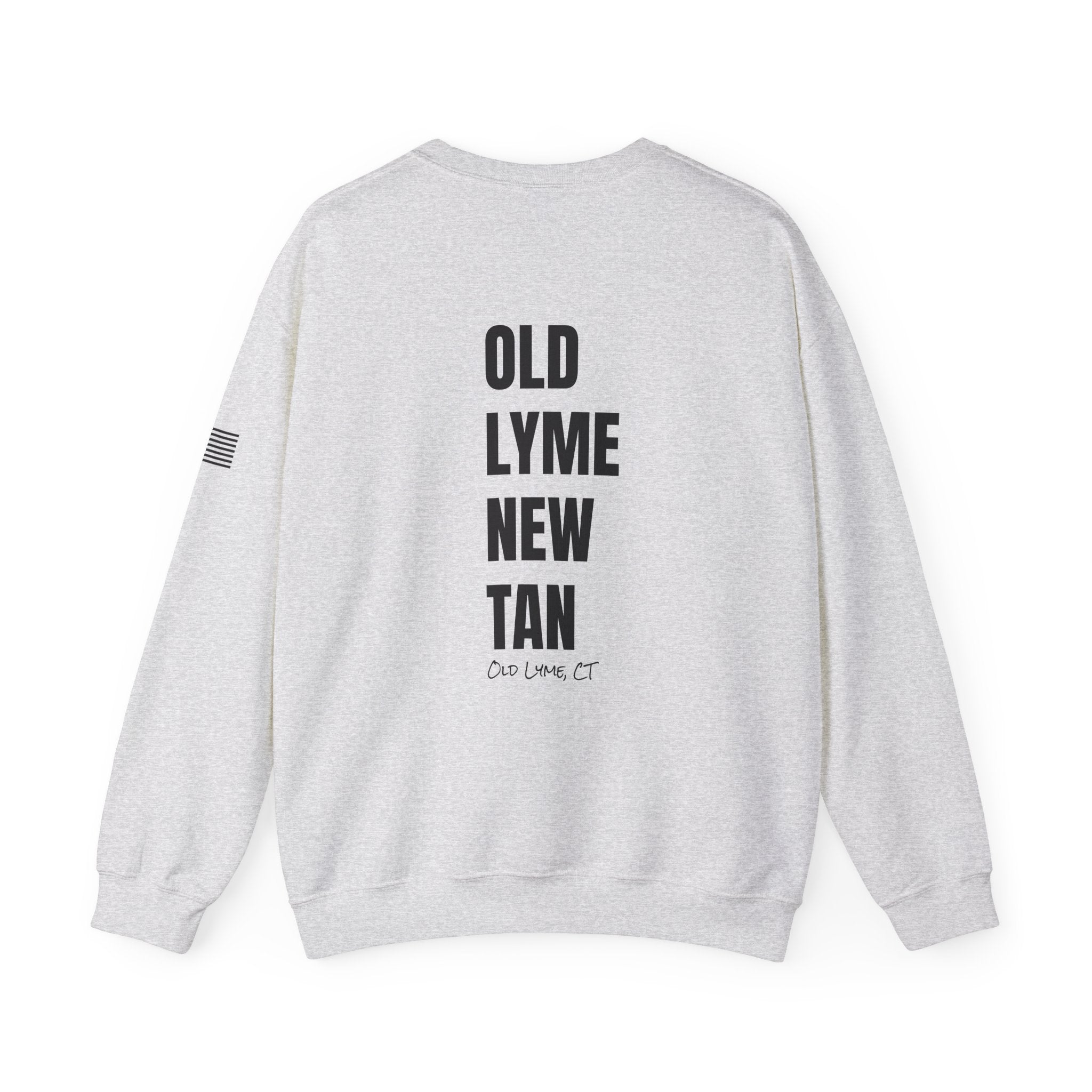 Adult- "Salty AF" (Front) "Old Lyme New Tan" (Back)- with Flag -Unisex Crewneck