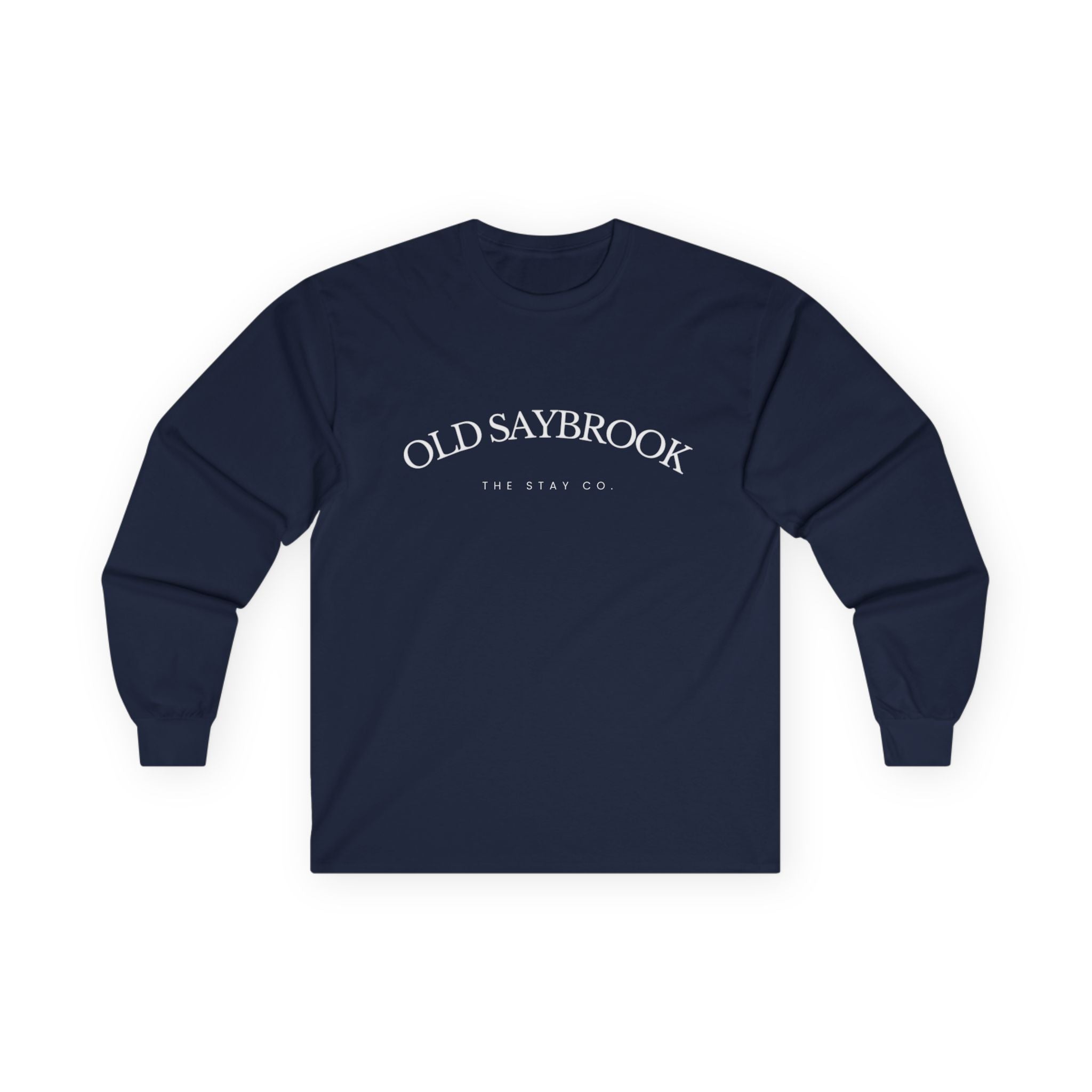 Old Saybrook Long Sleeve Tee With Light House on Back
