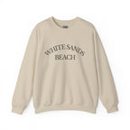 Adult- "White Sands Beach" - Black Writing- Unisex Crewneck Sweatshirt