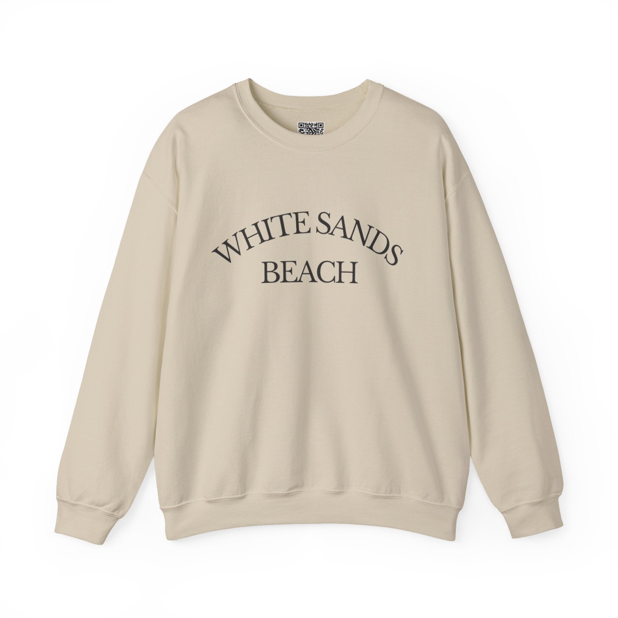 Adult- "White Sands Beach" - Black Writing- Unisex Crewneck Sweatshirt