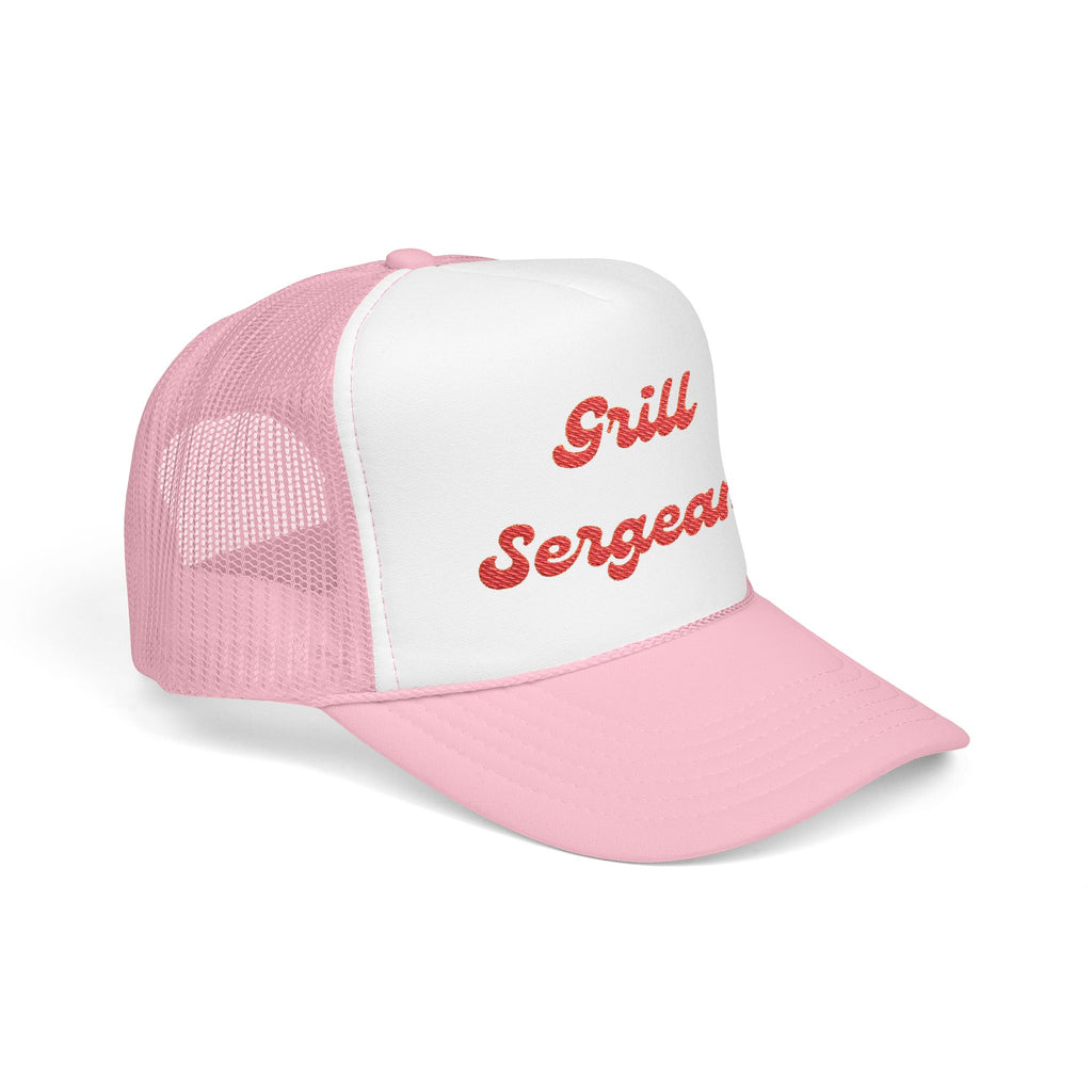 Grill Sergeant-Foam Trucker Hat, Embroidered Cap, BBQ Hat, Perfect Gift for Grilling Enthusiasts, Summer BBQ Accessory, Fun Party Hat