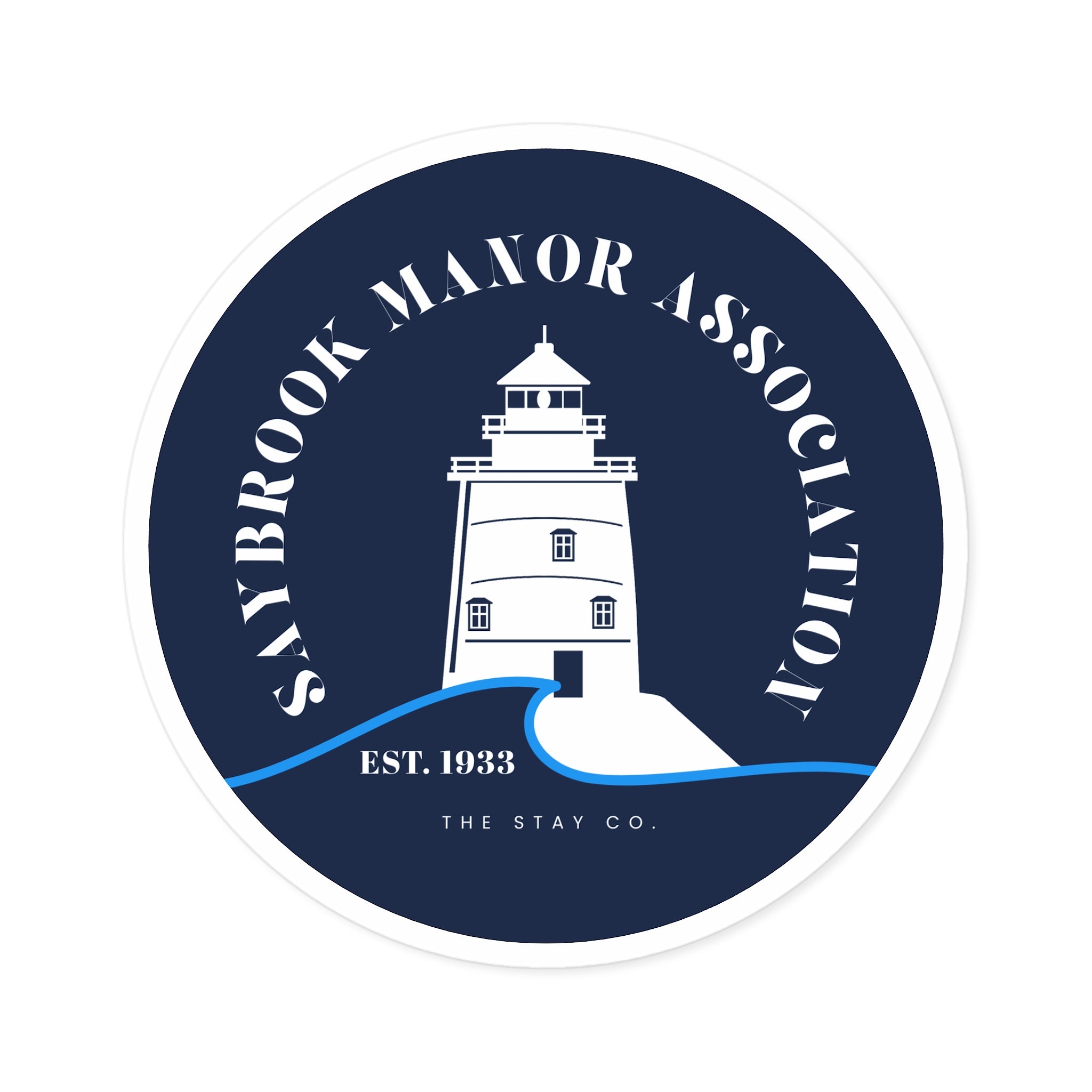 Saybrook Manor Association Lighthouse Round Stickers