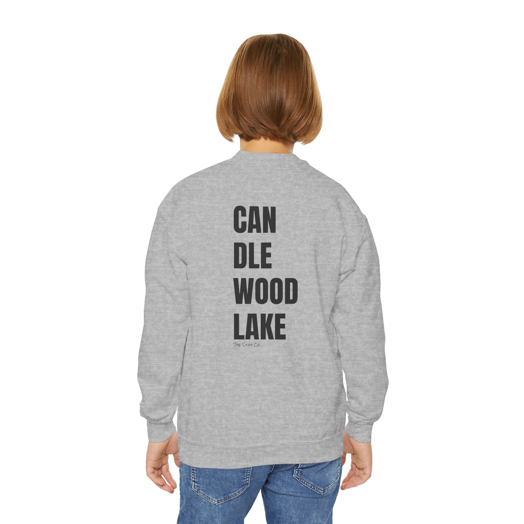 Youth-(XS-XL) "Catch Me At" (Front) "Candlewood Lake" (Back)- Unisex Crewneck Sweatshirt