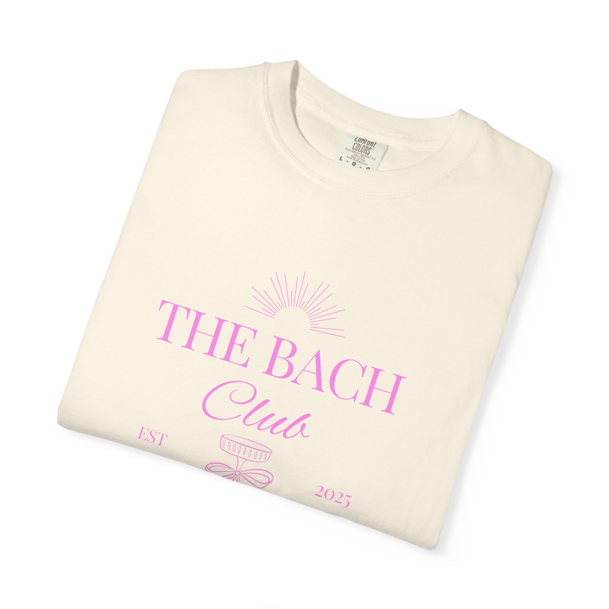 Matching "The Bach Club -Last Splash- Candlewood Lake" -T-Shirt in Pink Writing- Choose a Color- Perfect for Bachelorette and Wedding Parties- Unisex Vacation Top, Sailor Humor Apparel