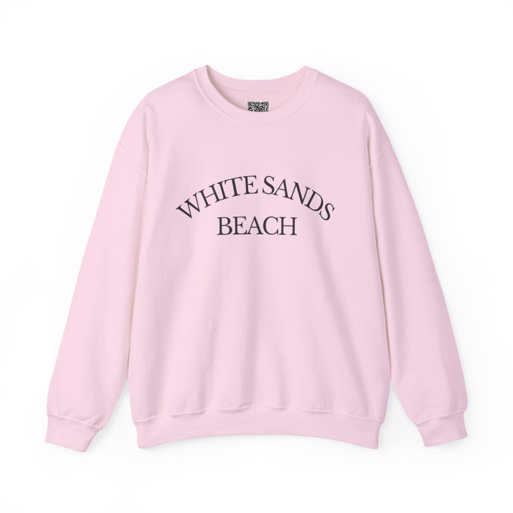 Adult- "White Sands Beach" - Black Writing- Unisex Crewneck Sweatshirt