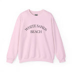Adult- "White Sands Beach" - Black Writing- Unisex Crewneck Sweatshirt