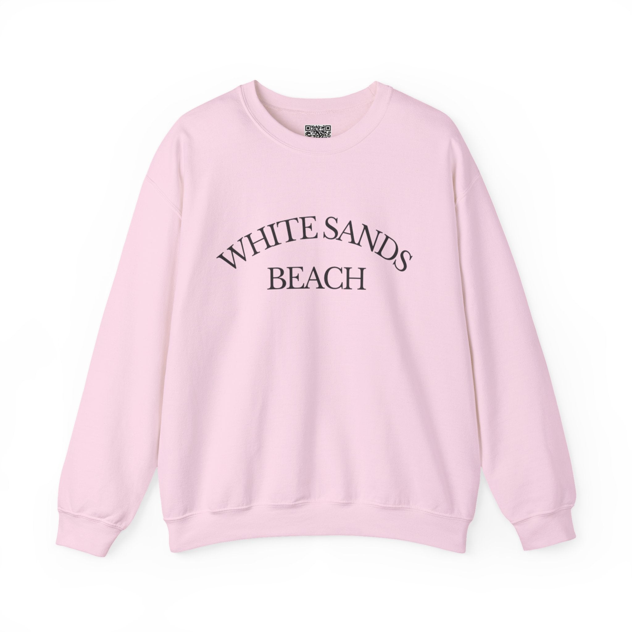 Adult- "White Sands Beach" - Black Writing- Unisex Crewneck Sweatshirt