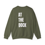 Adult- "Catch me" (Front) - "At The Dock" (Back) -White Writing -Unisex Crewneck Sweatshirt