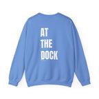 Adult- "Catch me" (Front) - "At The Dock" (Back) -White Writing -Unisex Crewneck Sweatshirt