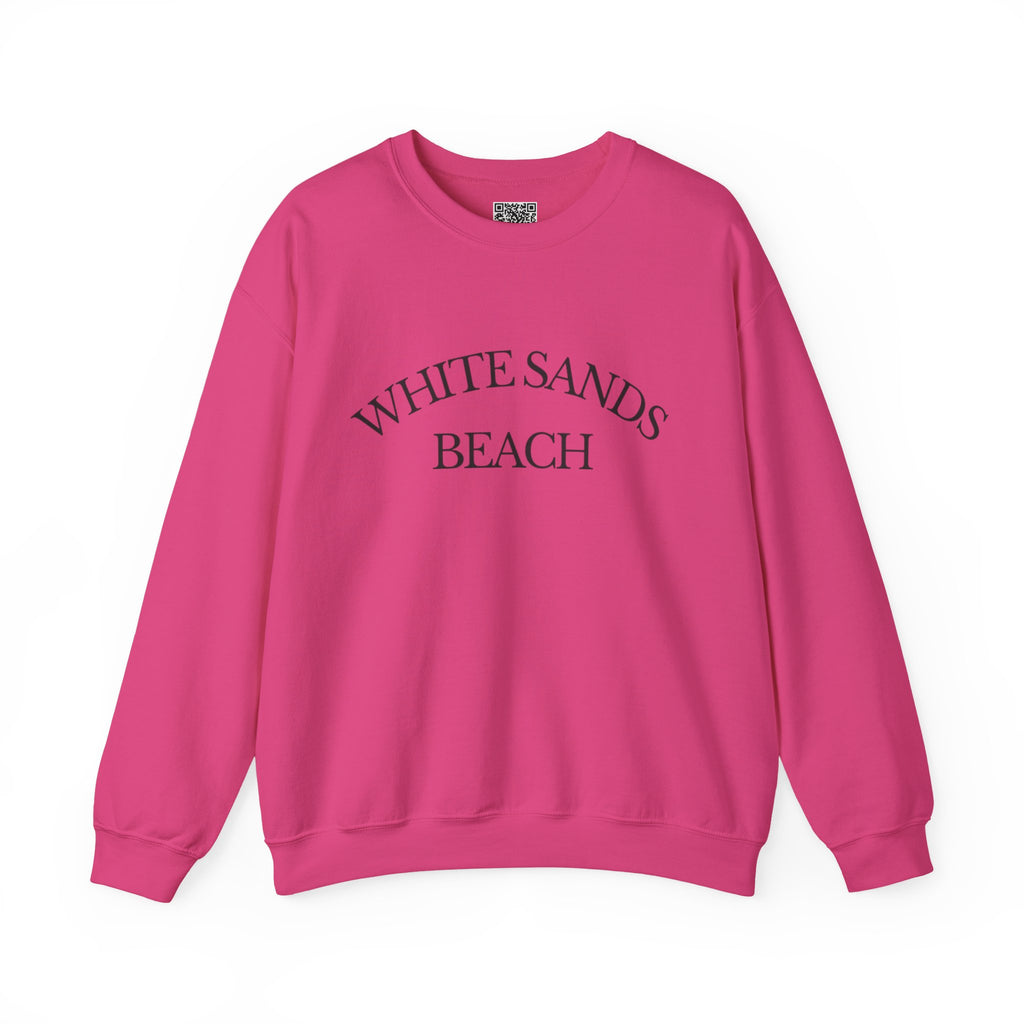 Adult- "White Sands Beach" - Black Writing- Unisex Crewneck Sweatshirt