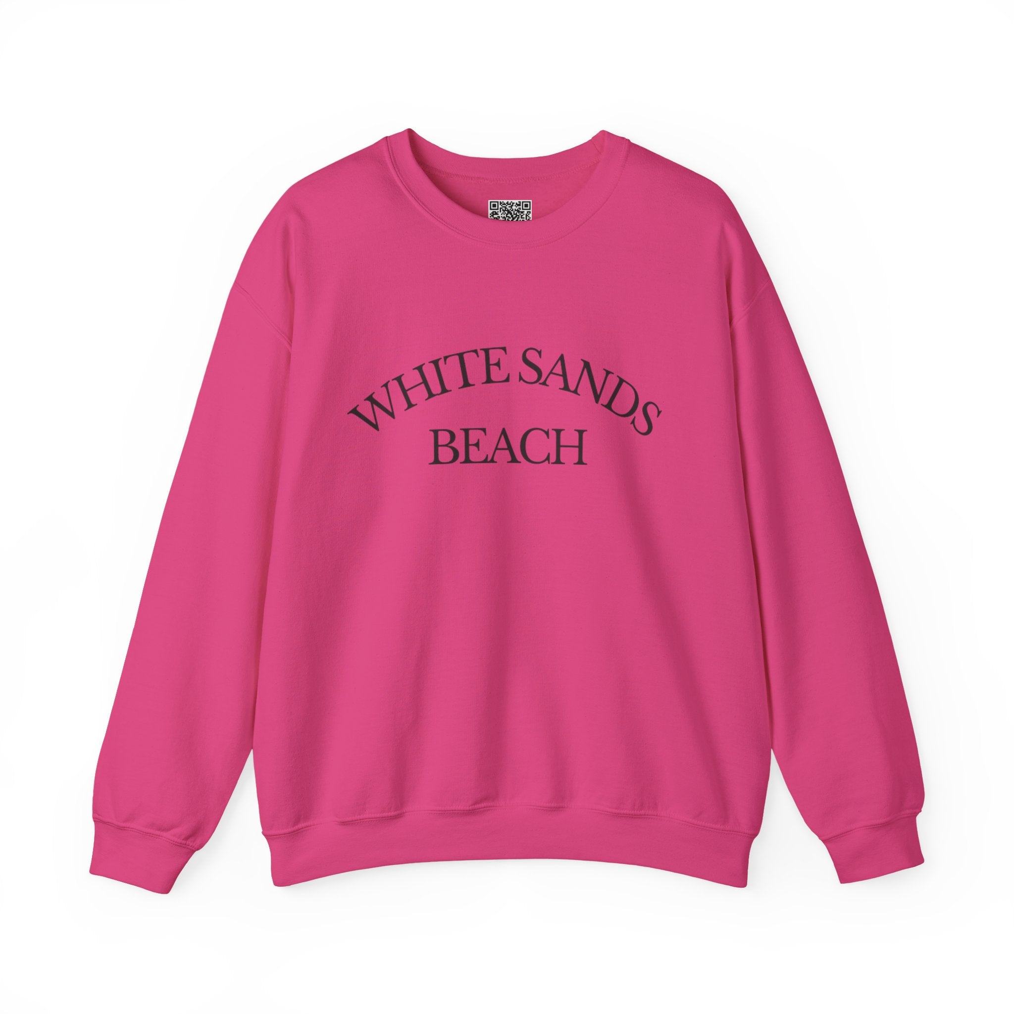 Adult- "White Sands Beach" - Black Writing- Unisex Crewneck Sweatshirt