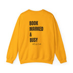 Adult-ELA Teacher Crew Neck " Grammer Guru" (Front)  "Bookmarked & Busy #ELA Club" (Back) -Crewneck Sweatshirt, Cozy Fall Apparel, Unisex Gift, Casual Style, September Vibes, Seasonal Fashion