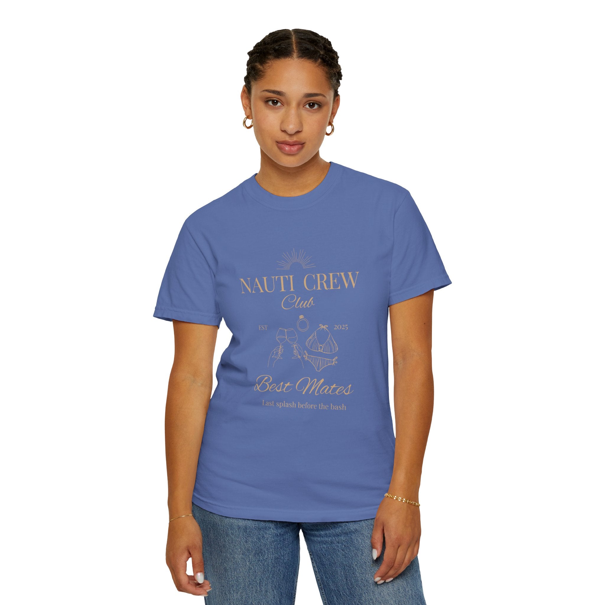 Matching "Nauti Crew-Best Mates" -T-Shirt, Pefect for Bachelorette and Wedding Parties- Unisex Vacation Top, Sailor Humor Apparel