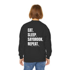 Youth-(XS-XL) Crewneck-Saybrook Association Logo On Front- "EAT. SLEEP. SAYBROOK. REPEAT." On Back