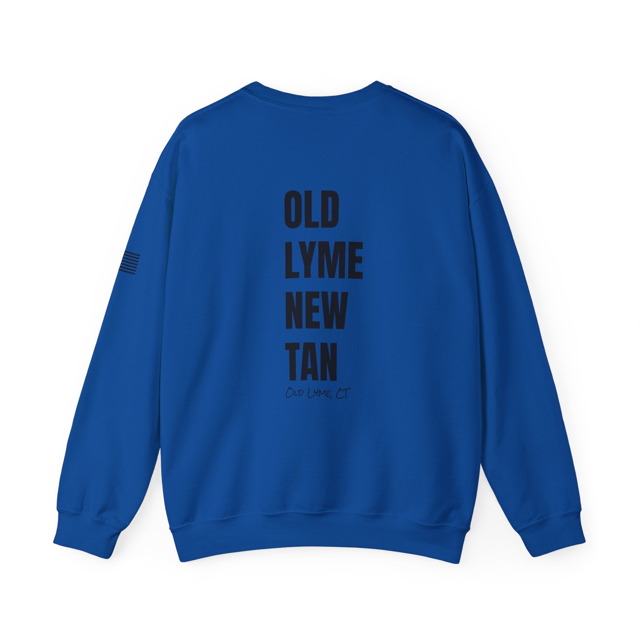 Adult- "Salty AF" (Front) "Old Lyme New Tan" (Back)- with Flag -Unisex Crewneck