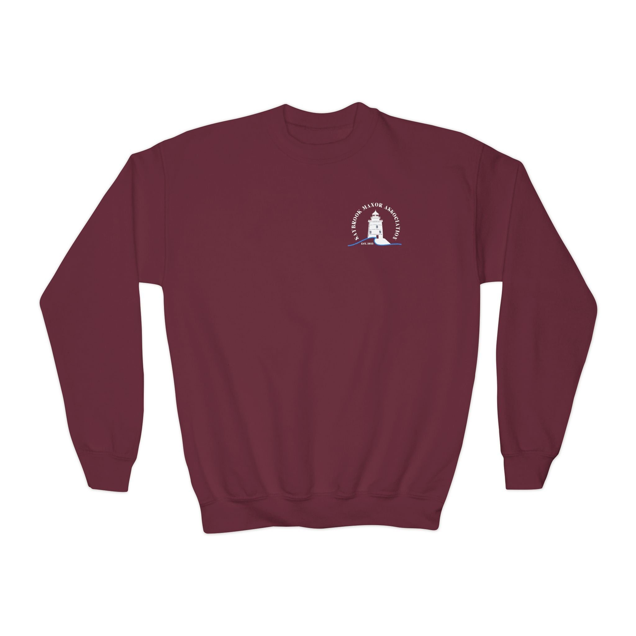 Youth-(XS-XL) Old Saybrook Crewneck With Association Logo On Front- White Writing