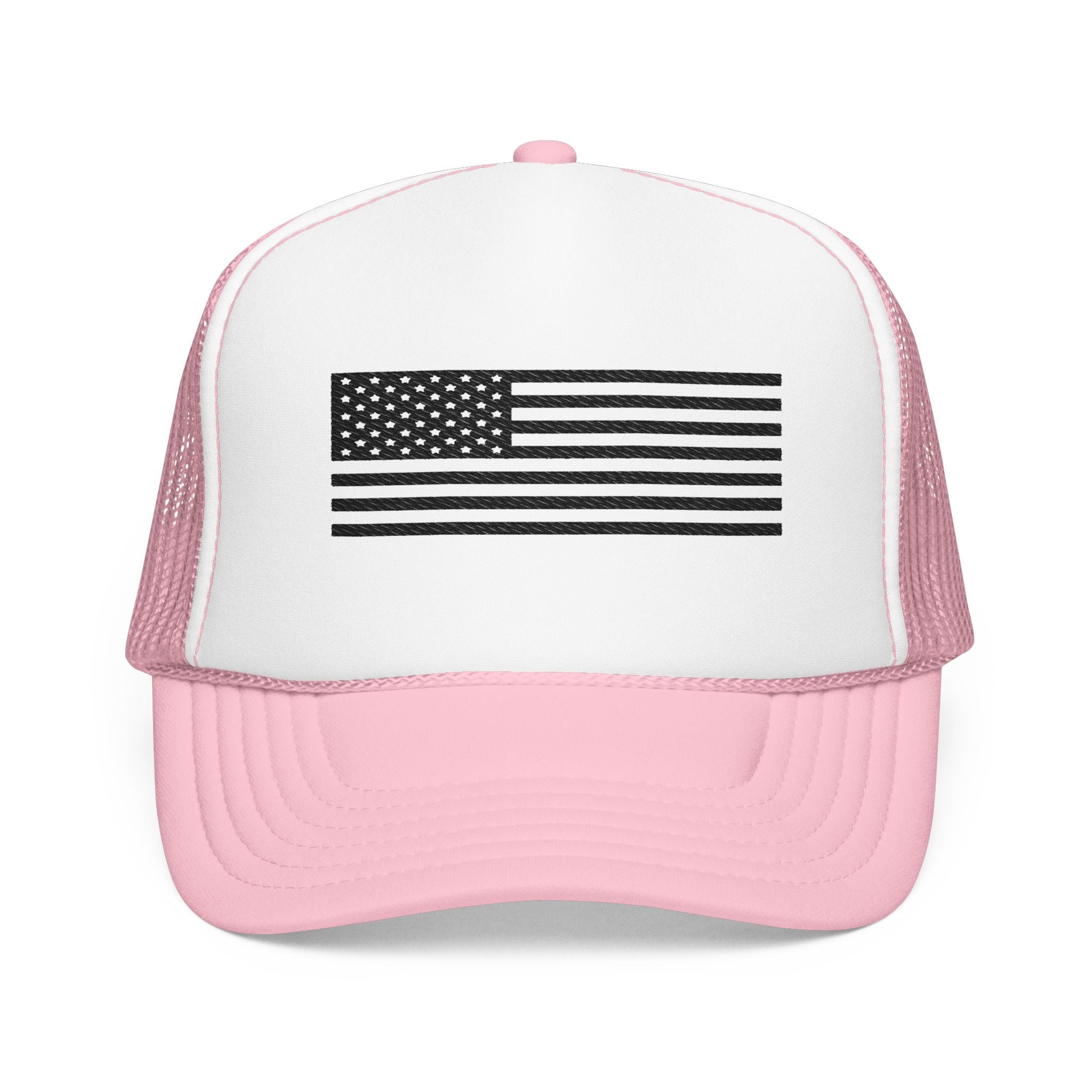 Flag- Foam Trucker Hat, Embroidered Cap, BBQ Hat, Perfect Gift for Grilling Enthusiasts, Summer BBQ Accessory, Fun Party Hat