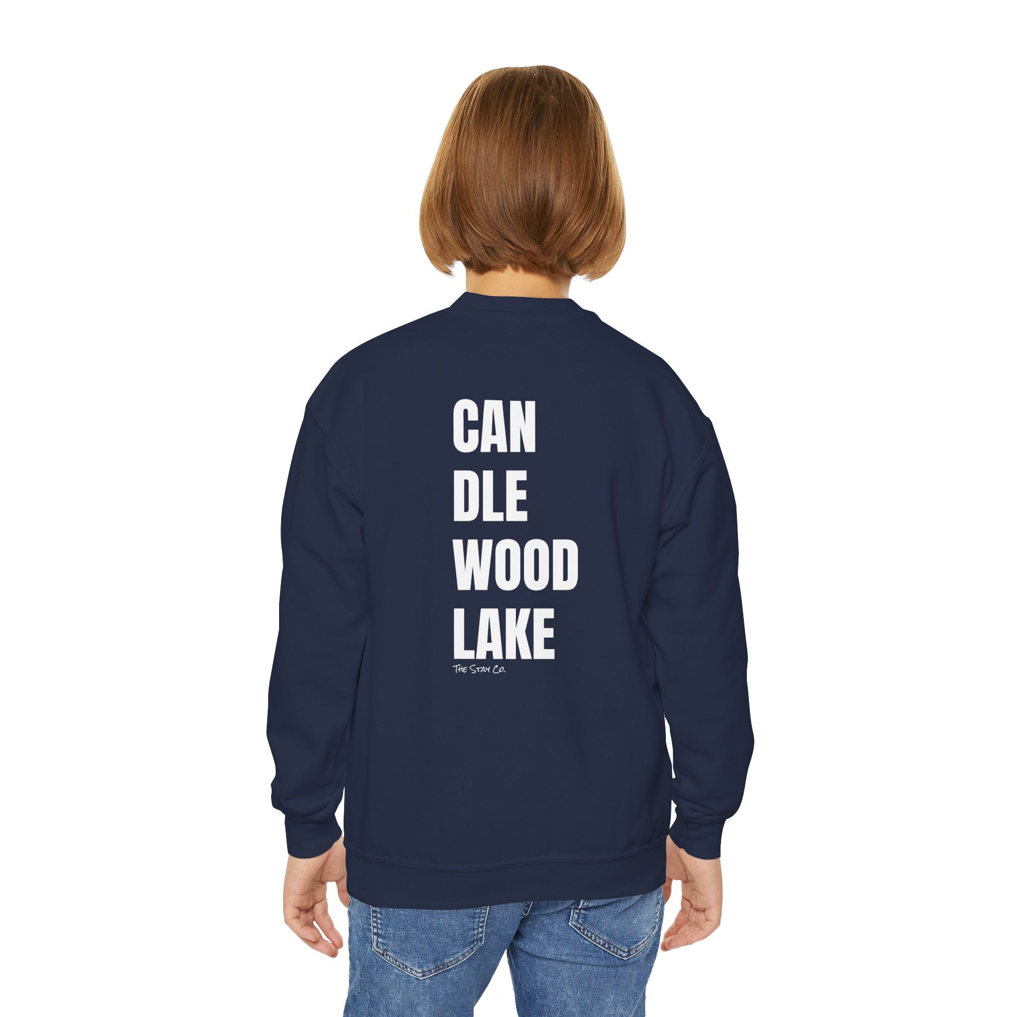 Youth-(XS-XL) "Catch Me At" (Front) "Candlewood Lake" (Back)- Unisex Crewneck Sweatshirt