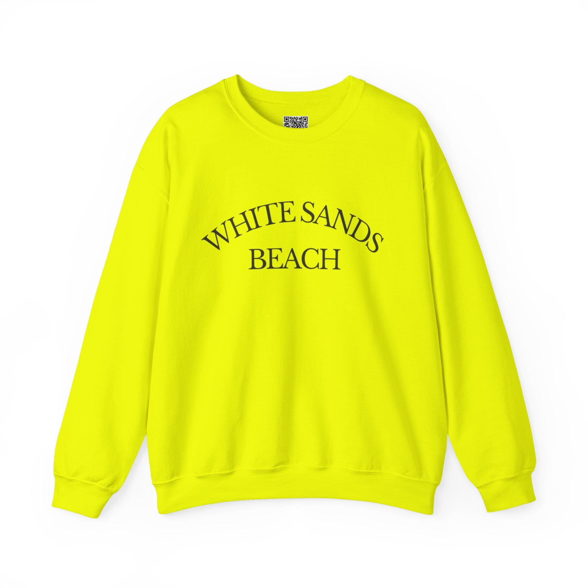Adult- "White Sands Beach" - Black Writing- Unisex Crewneck Sweatshirt