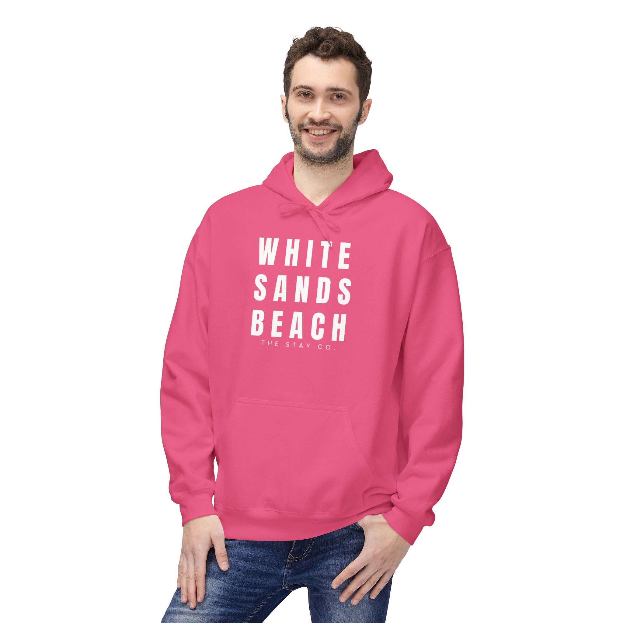 White Sands Beach Hoodie in White Writing
