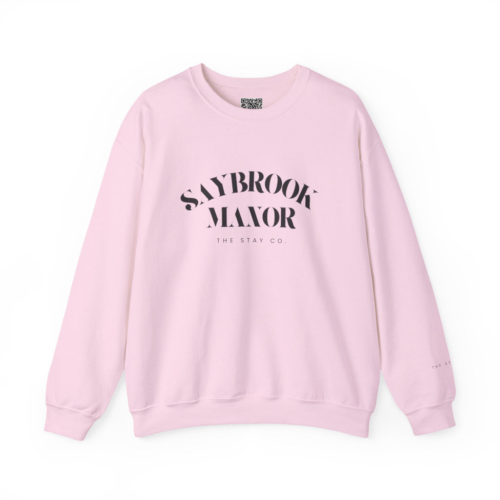 Adult Crewneck-Saybrook Manor with Logo on Back- Black Writing
