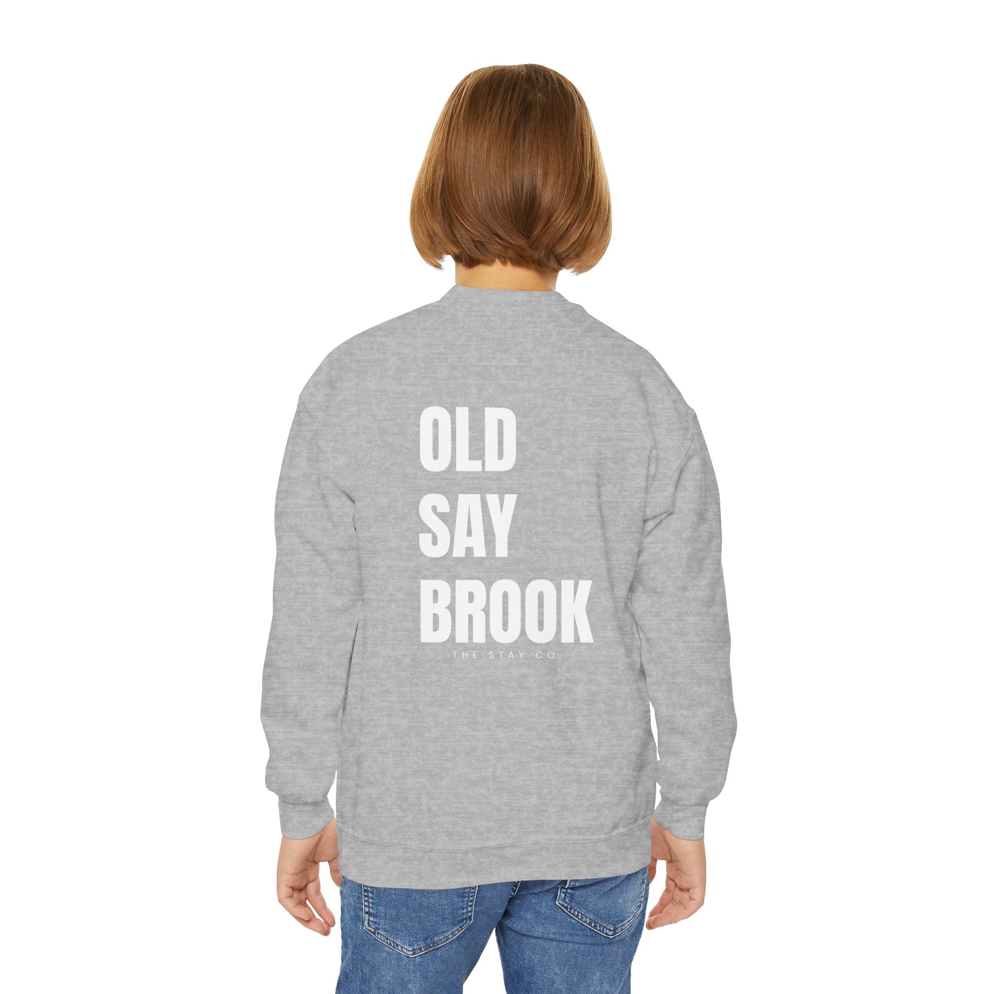 Youth-(XS-XL) Old Saybrook Crewneck With Association Logo On Front- White Writing