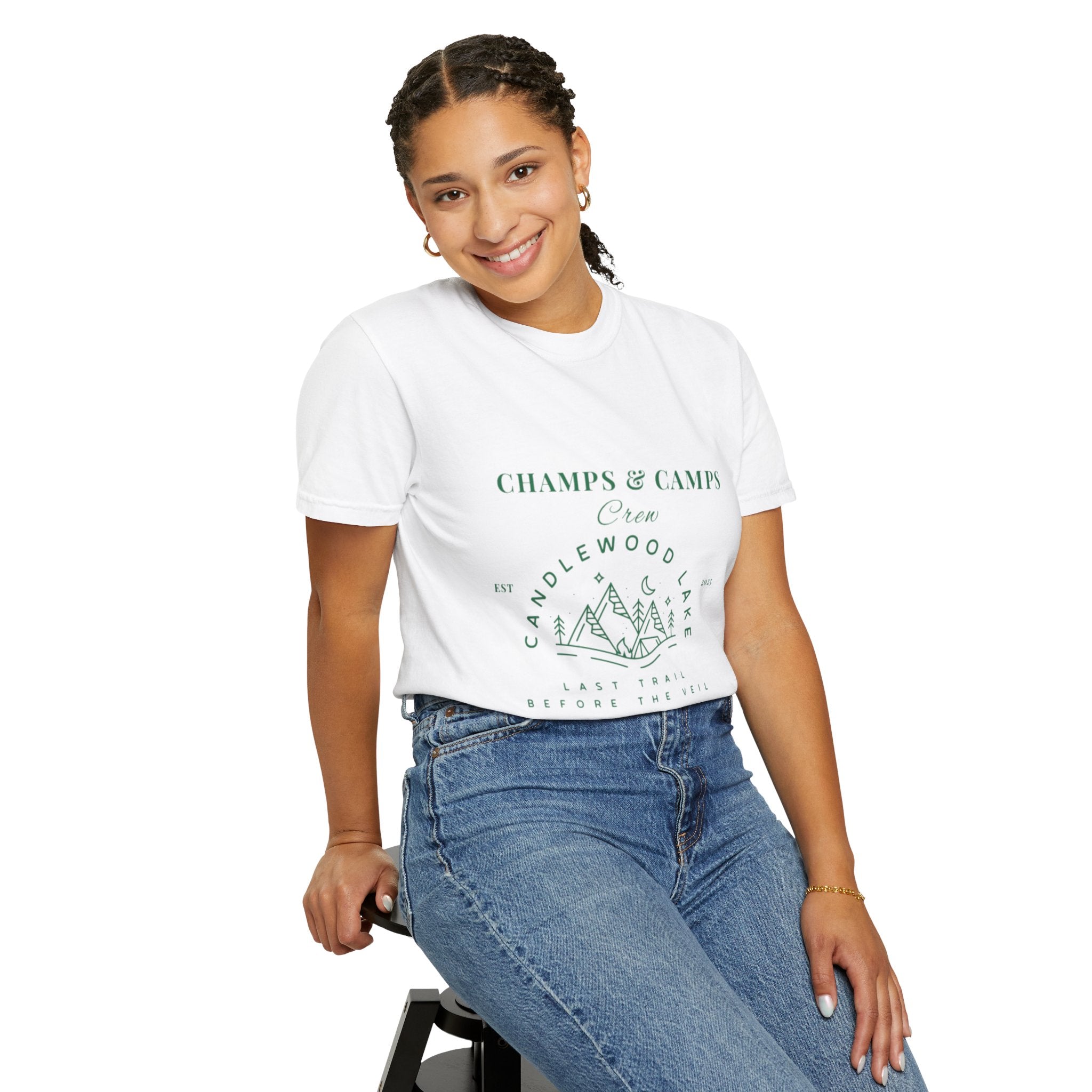 "Champs & Camps" -Camp Themed Bachelorette or Wedding Tee,  Bride Shirt, Bachelorette Party Gift, Summer Vacation Wear, [...]