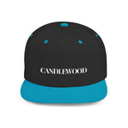 Embroidered Snackback Cap-"Candlewood"- In White Writing-Casual Hat, Outdoor Apparel, Summer Fashion, Gift for Him/Her, Festival Accessory