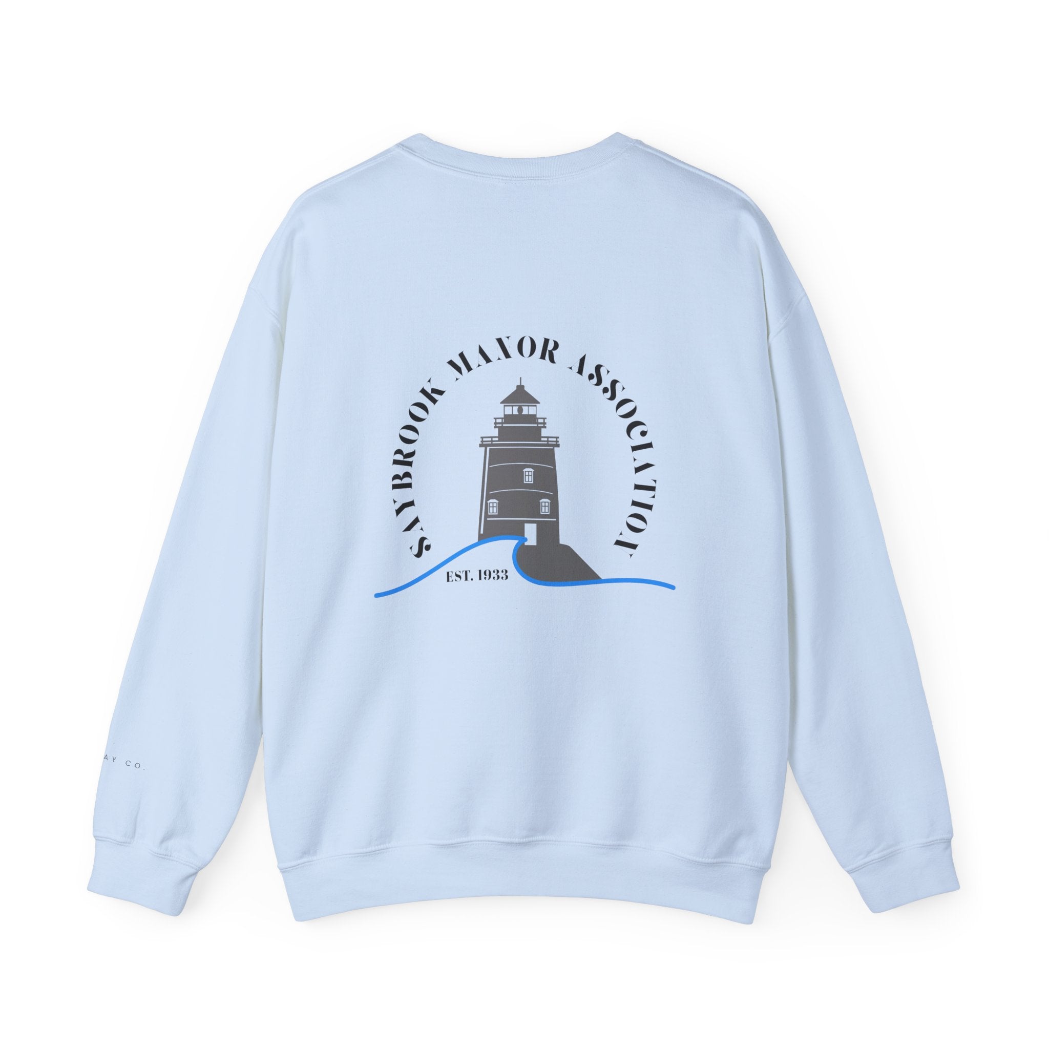 Adult Crewneck-Saybrook Manor with Logo on Back- Black Writing