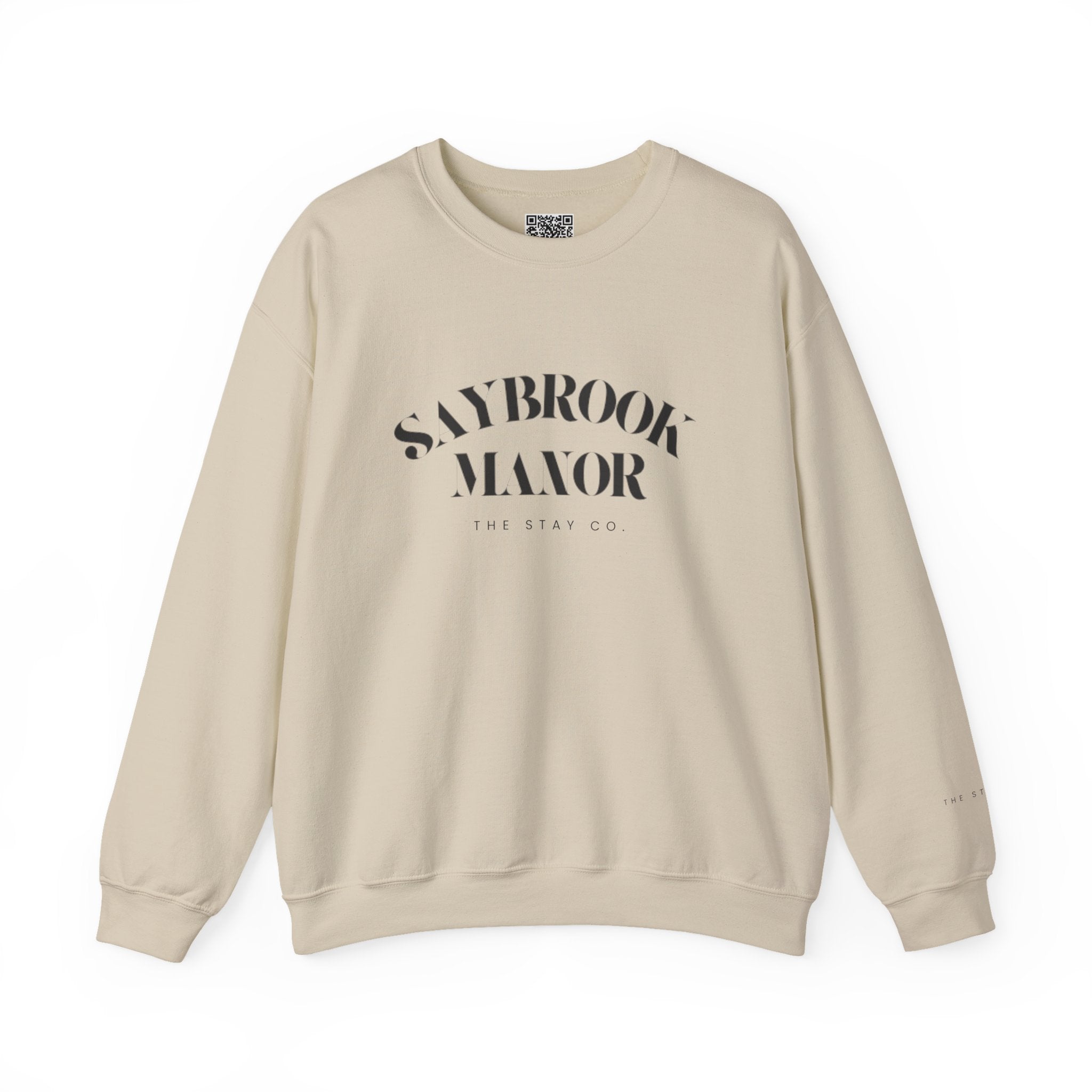Adult Crewneck-Saybrook Manor with Logo on Back- Black Writing