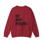 Adult- Math Teacher Crew Neck "Equation Expert" (Front)- "too Many Problems #MathClub" (Back) -Crewneck Sweatshirt, Cozy Fall Apparel, Unisex Gift, Casual Style, September Vibes, Seasonal Fashion