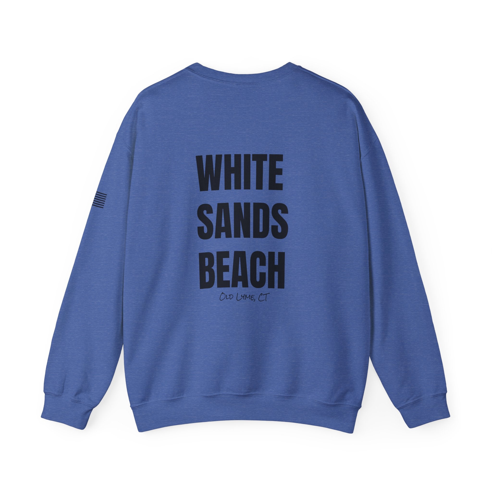 Adult- "Salty AF..." (Front) "White Sands Beach -Old Lyme, CT" (Back) With Flag on Sleeve- Unisex Crewneck