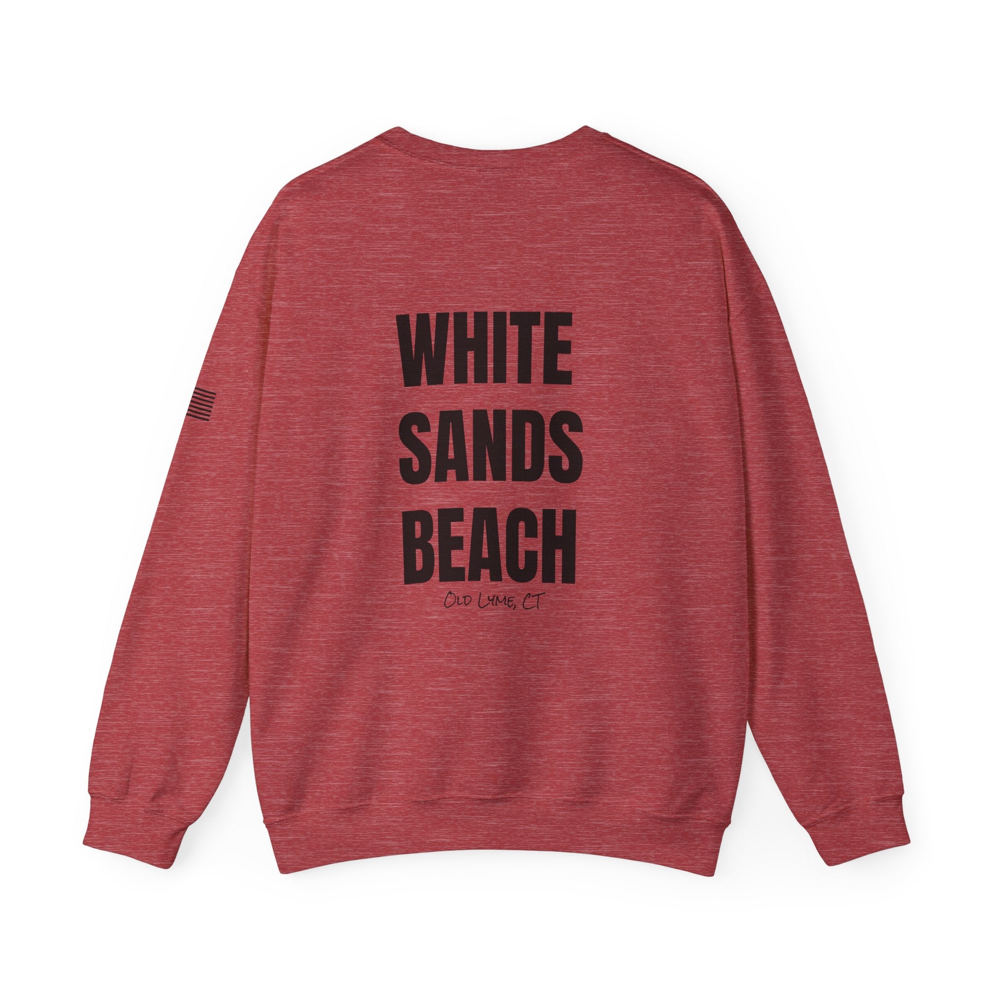 Adult- "Salty AF..." (Front) "White Sands Beach -Old Lyme, CT" (Back) With Flag on Sleeve- Unisex Crewneck