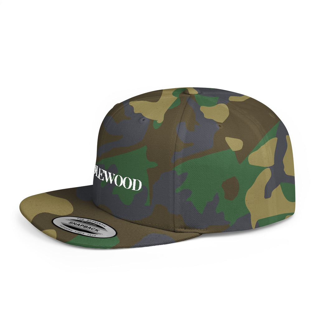 Embroidered Snackback Cap-"Candlewood"- In White Writing-Casual Hat, Outdoor Apparel, Summer Fashion, Gift for Him/Her, Festival Accessory
