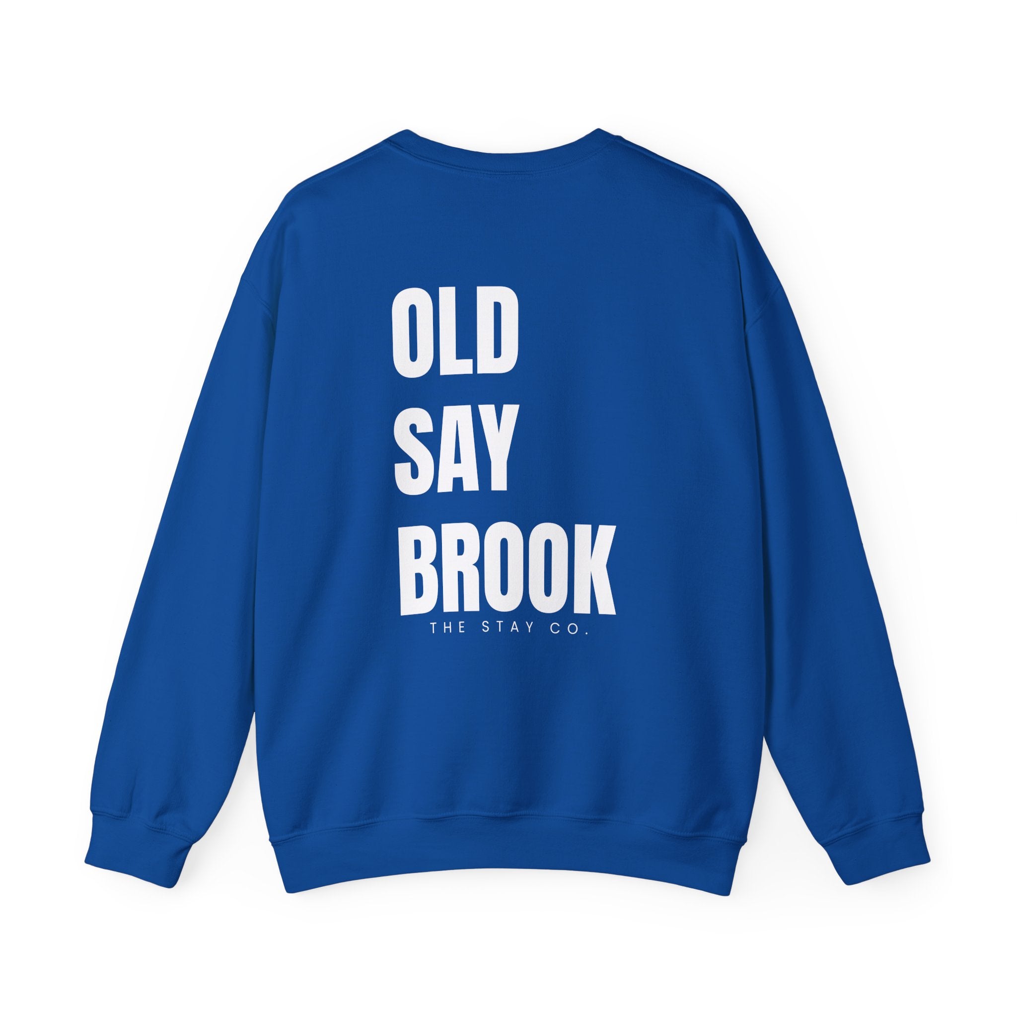 Adult- "Return To" (Front) - "Old Saybrook" (Back) -White Writing -Unisex Crewneck Sweatshirt