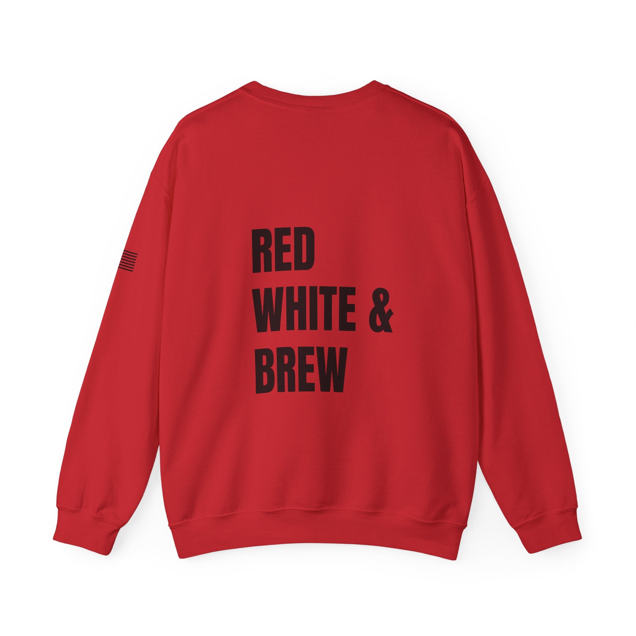 Adult- "'Merica" (Front) "Red White & Brew" (Back)- Unisex Crewneck Sweatshirt, Fourth of July, Summer Fun, Boat Days