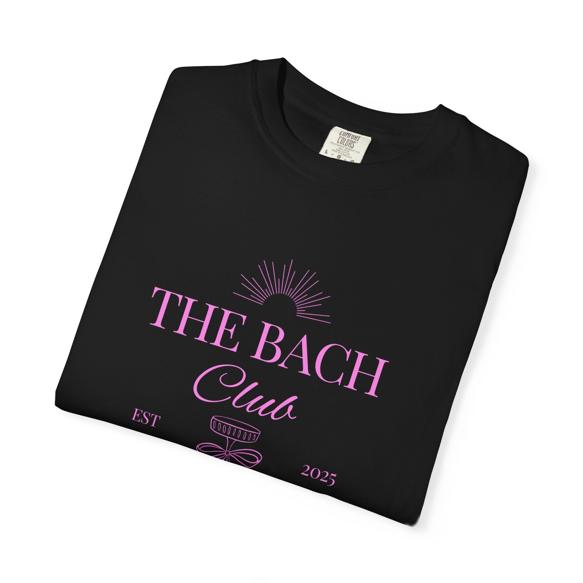 Matching "The Bach Club -Last Splash- Candlewood Lake" -T-Shirt in Pink Writing- Choose a Color- Perfect for Bachelorette and Wedding Parties- Unisex Vacation Top, Sailor Humor Apparel