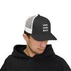 "White Sands Beach" - Snapback Trucker Cap - Perfect for Summer, Vacation, or Outdoor Events, Casual Style, Unisex Accessories, Gift Idea