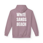 Adult- "Out Of Office" (Front) "White Sands Beach" (Back) - White Writing Hoodie