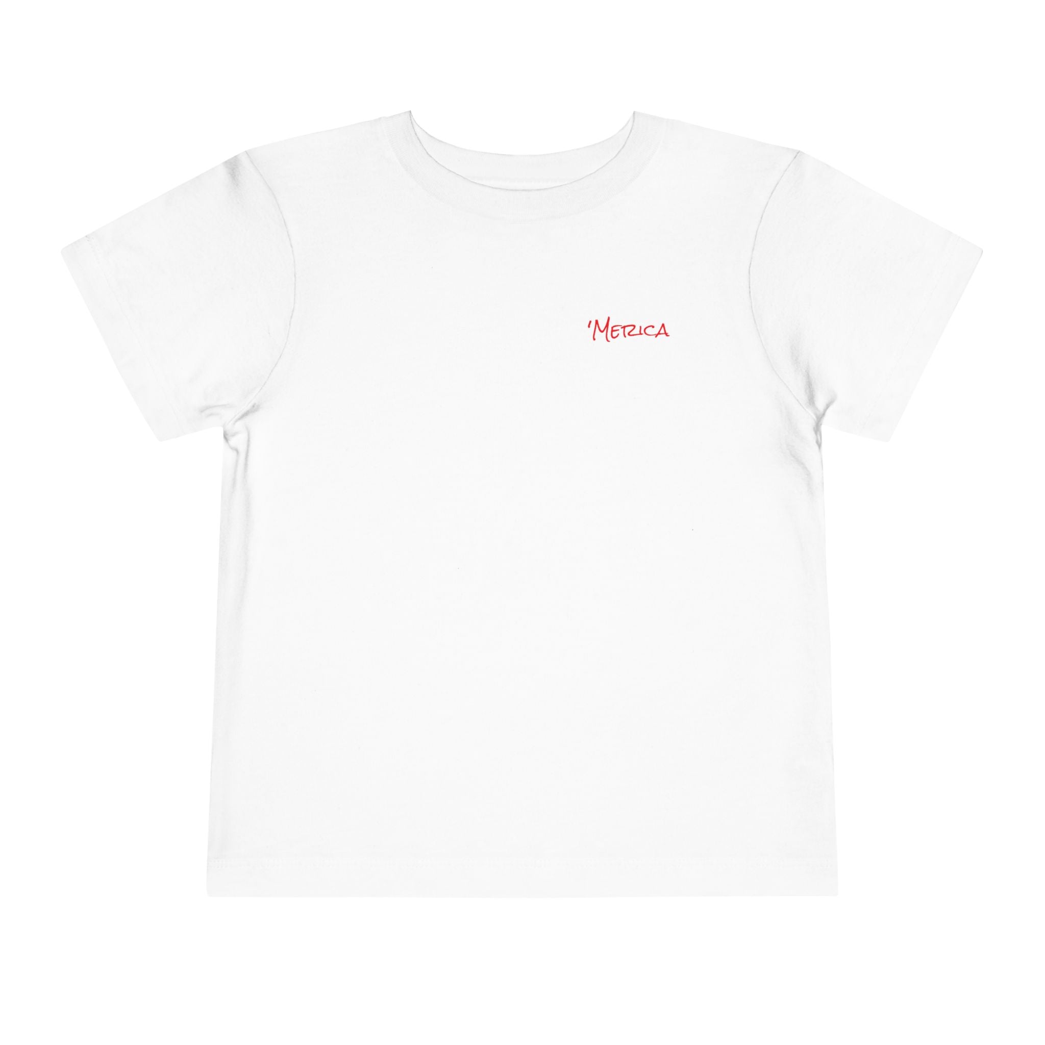 Toddler Short Sleeve - "Red, White & Dirt" (Back) "'Merica" (On Front) , Patriotic Celebrations, Kids' Summer Outfit