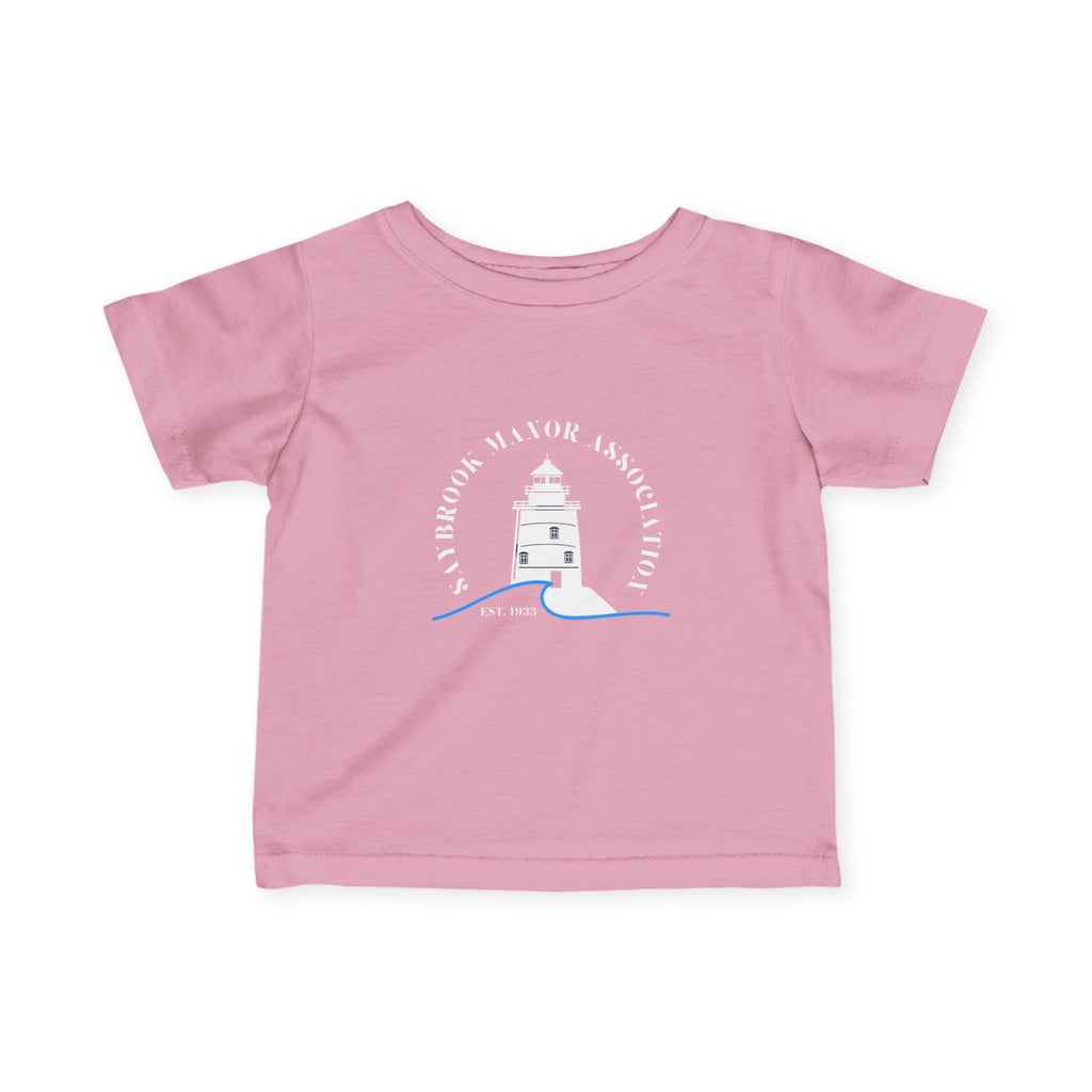 Infant (6M-24M)- Saybrook Manor Association Logo On Front  "MILK. NAP. SAYBROOK. REPEAT." (Back) in White Writing