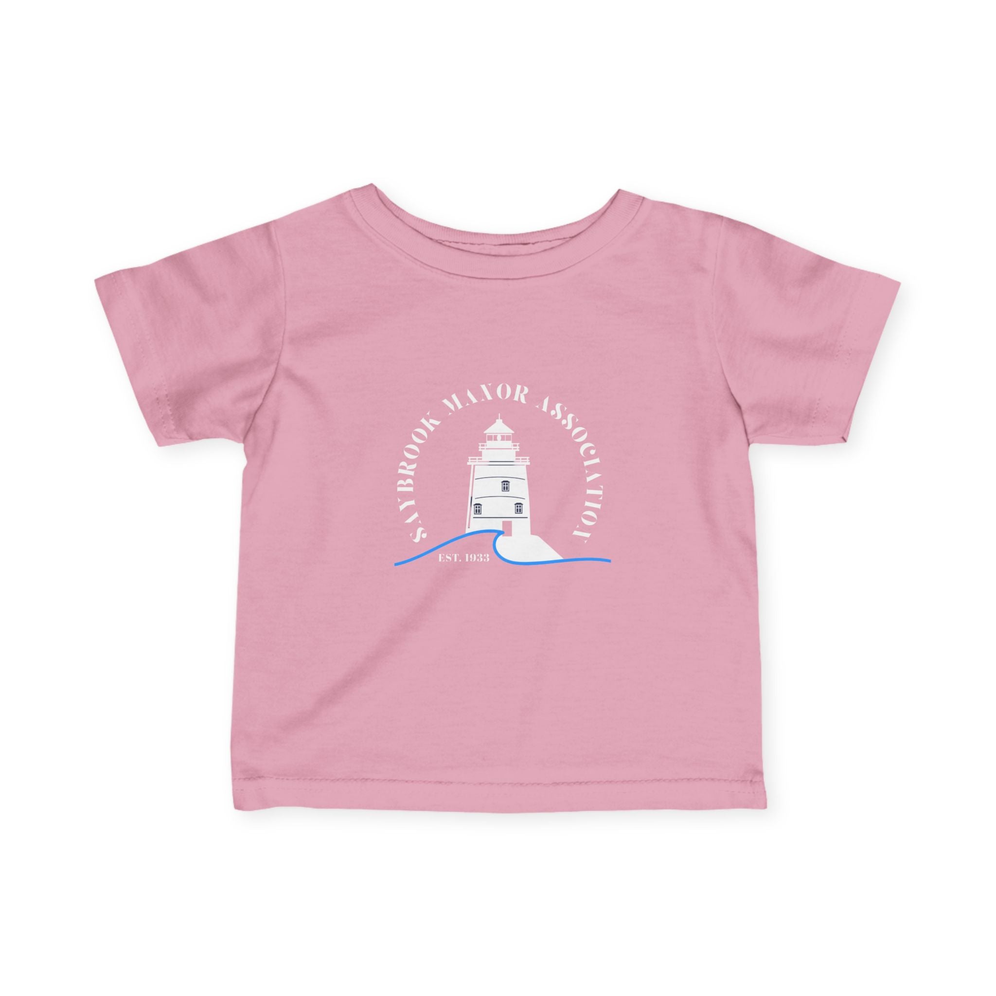 Infant (6M-24M)- Saybrook Manor Association Logo On Front  "MILK. NAP. SAYBROOK. REPEAT." (Back) in White Writing