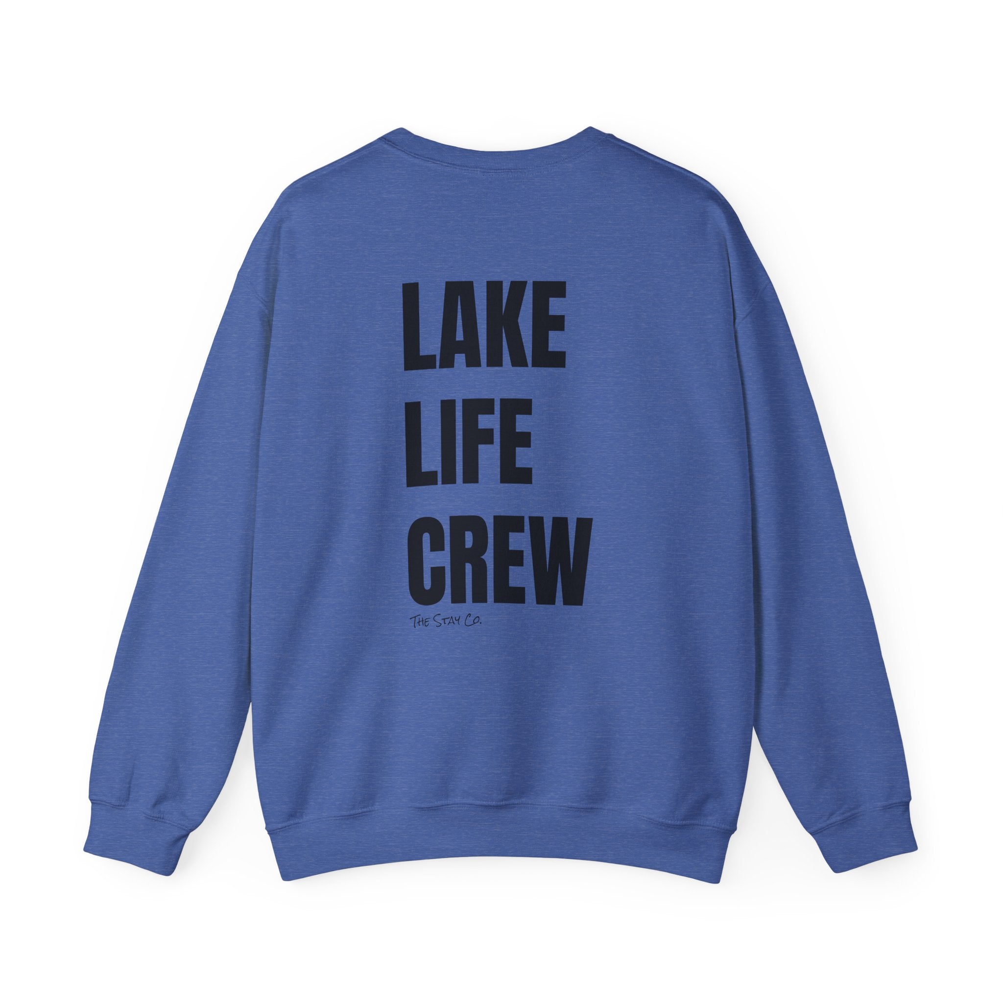 Adult- "Made for this"- (Front)  "Lake Life Crew" (Back)- Black Writing- Unisex Crewneck Sweatshirt