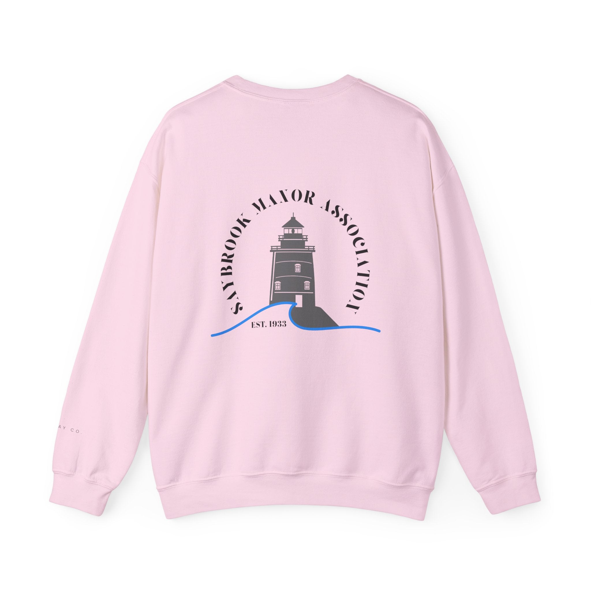Adult Crewneck-Saybrook Manor with Logo on Back- Black Writing