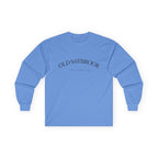 Old Saybrook Long Sleeve Tee With Light House on Back- Black Writing