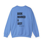 Adult-ELA Teacher Crew Neck " Grammer Guru" (Front)  "Bookmarked & Busy #ELA Club" (Back) -Crewneck Sweatshirt, Cozy Fall Apparel, Unisex Gift, Casual Style, September Vibes, Seasonal Fashion